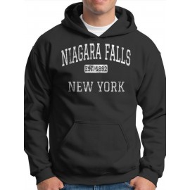 Moletom Vintage Cataratas do Niágara Nova Iorque para Homens - Moletom de Manga Comprida em Poliéster Macio 100%, com Bolso Canguru Espaçoso, Ajuste Regular, Estampa Geométrica, Lavável à Mão, Estilo Casual Urbano