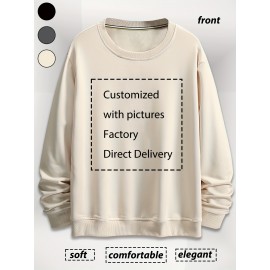 Personalização gratuita direto da fábrica: Moletom com capuz grosso de 450g personalizado com gola redonda para roupas de família, grupo, turma e empresa. Personalização de presentes com imagens/textos/fotos.