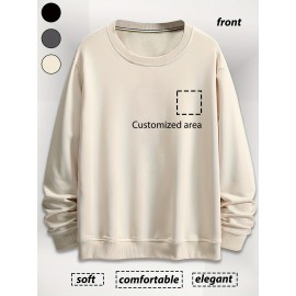 Personalização gratuita direto da fábrica: Moletom com capuz grosso de 450g personalizado com gola redonda para roupas de família, grupo, turma e empresa. Personalização de presentes com imagens/textos/fotos.