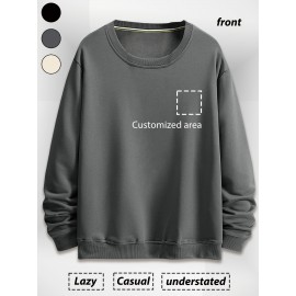 Personalização gratuita direto da fábrica: Moletom com capuz grosso de 450g personalizado com gola redonda para roupas de família, grupo, turma e empresa. Personalização de presentes com imagens/textos/fotos.