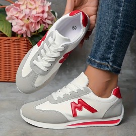 Sapatos de desporto vintage para senhora - Sapatos leves de cano baixo com atacadores, com design acolchoado, parte superior de cobertura sintética e sola de EVA, conforto para todas as estações para uso casual e formal, sapatos de desporto para senhora, 