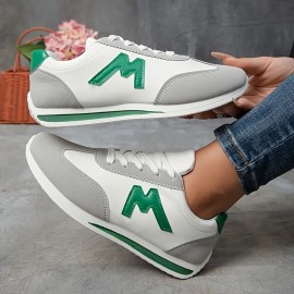 Sapatos de desporto vintage para senhora - Sapatos leves de cano baixo com atacadores, com design acolchoado, parte superior de cobertura sintética e sola de EVA, conforto para todas as estações para uso casual e formal, sapatos de desporto para senhora, 