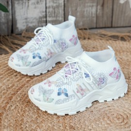 Compre com Facilidade Tamanhos Grandes! Sapatilhas Esportivas de Malha Tricotada para Mulheres, Leves e Macias. Disponíveis em Várias Cores, Ideais para Esporte e Dia a Dia