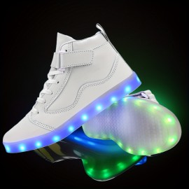 Sapatos de dança com luzes LED para mulheres e homens, com atacadores, ideais para casais. Tênis unissexo luminosos e brilhantes, perfeitos para treinamento. Sapatos para mulheres.
