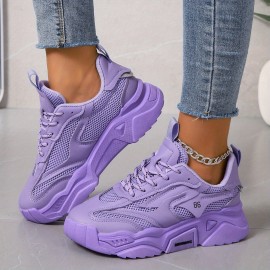 Tenis Femininos Lavanda - Cano Baixo com Cadarço, Sola TPR Acolchoada e Forro de Tecido - Conforto para o Dia Todo, Escritório ou Eventos Formais - Design Antiderrapante e Fácil de Limpar - Sapatos Casuais, Calçados Modernos, Respiráveis