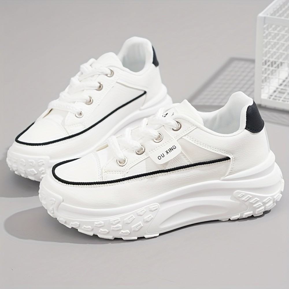Tenis Brancos Estilosos para Mulheres: Sapatos Elegantes e Confortáveis, Calçados Esportivos Casuais Versáteis