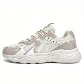 Bestseller Sapatos Retro Masculinos - Tênis Respiráveis de Sola Grossa com Aumento de Altura, Solado Antiderrapante & Design Leve para Esportes Casuais e Vestuário Casual - Tamanhos Grandes Disponíveis em Cores Neutras, Calçados Vintage, Fechamento com Ca