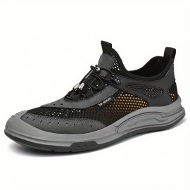 Sapatos desportivos de caminhada para homem de verão, 3D estereoscópicos perfurados respiráveis, sapatos casuais antiderrapantes de um pé para pessoas preguiçosas, leves e confortáveis com sola macia para caminhada de pessoas de meia-idade e idosos.