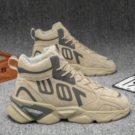 Novos sapatos de pai de cano alto de coco, sapatos desportivos respiráveis para homem com sola grossa e aumento de altura, estilo Ins, sapatos modernos e versáteis, sapatos modernos essenciais para as ruas principais.
