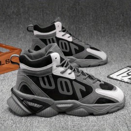 Novos sapatos de pai de cano alto de coco, sapatos desportivos respiráveis para homem com sola grossa e aumento de altura, estilo Ins, sapatos modernos e versáteis, sapatos modernos essenciais para as ruas principais.