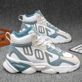 Novos sapatos de pai de cano alto de coco, sapatos desportivos respiráveis para homem com sola grossa e aumento de altura, estilo Ins, sapatos modernos e versáteis, sapatos modernos essenciais para as ruas principais.
