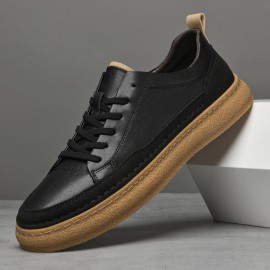 Novas tênis de couro de vaca para homem, estilo casual e de negócios, com sola de couro de vaca antiderrapante para todas as estações, nível de aparência alto, sapatos versáteis e modernos, estilo britânico, leves e confortáveis.