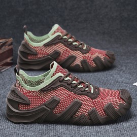 Novos Sapatos de Malha Voando para Homens para a Primavera e o Verão de, Finos, Respiráveis e Modernos Sapatos Esportivos, Sapatos de Meia de Sola Espessa e Moda, Sapatos de Corrida Casuais Leves e Versáteis