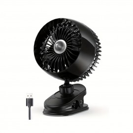 Ventilador de mesa pequeno, ventilador de clipe USB, vento forte e ultra-silencioso, ajustável a 360°, 3 velocidades, ventilador pessoal mini USB-C prefixado, adequado para escritório, mesa de dormir