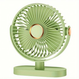 Ventilador de Mesa USB com Grande Capacidade de 3000mAh, Mini Ventilador Portátil Potente de 5 Velocidades, Bateria Ultra Longa Duração, Recarregável, Adequado para Casa, Escritório e Viagem