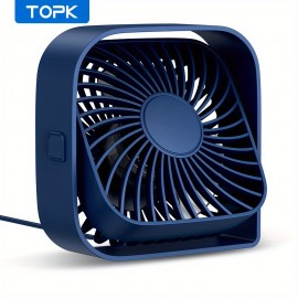 Ventilador de Mesa USB Compacto com 3 Velocidades e Operação Silenciosa de 360° - Refrigeração Portátil Leve para Casa, Escritório, Residência Estudantil e Viagem - Cinza, Ventilador Portátil