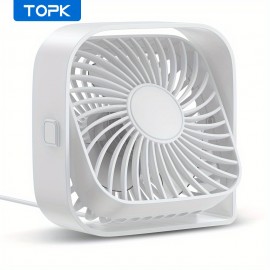 Ventilador de Mesa USB Compacto com 3 Velocidades e Operação Silenciosa de 360° - Refrigeração Portátil Leve para Casa, Escritório, Residência Estudantil e Viagem - Cinza, Ventilador Portátil