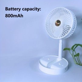Ventilador de mesa portátil USB Ventilador pequeno Ventilador redondo Ventilador de mesa silencioso recargável Ventilador elétrico portátil Ventilador elétrico doméstico Cozinha doméstica Acampamento ao ar livre Dormitório Escritório Ventilador de circula