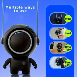 Ventilador Portátil com 3 Velocidades, Recarregável via USB e Bateria de Longa Duração - Ideal para Salas de Aula ao Ar Livre, Dormitórios e Escritórios