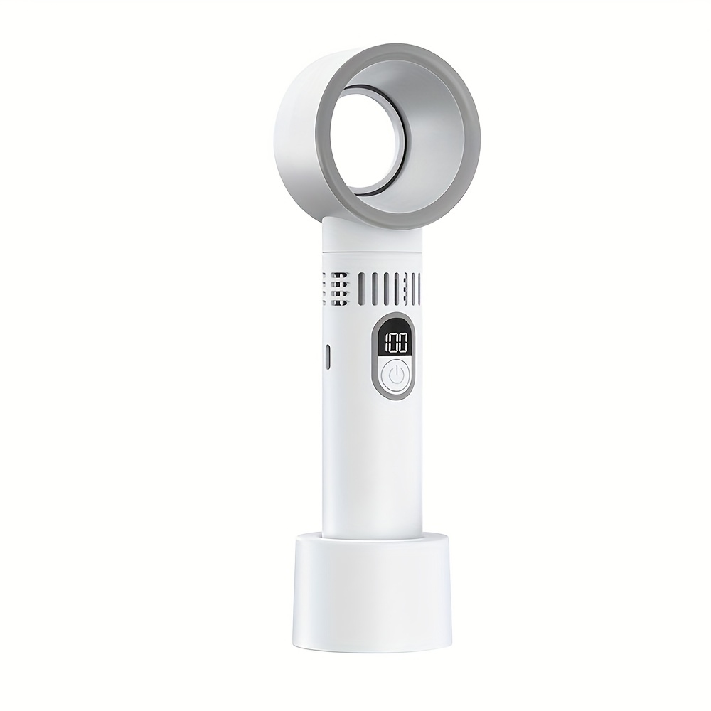 Este ventilador portátil USB é elegante, compacto e fresco, com um design sem lâminas para uma utilização fácil de mão ou em pé. Associado a um mini secador de cabelo, é adequado para casa, escritório, quarto e acampamentos ao ar livre/festivais de música