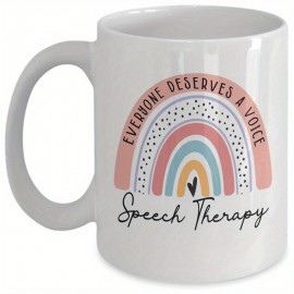 Caneca Personalizada Retro Todos Deservem Uma Voz - Fonoaudiólogo - Presente de Assistente de Fonoaudiólogo - Caneca de Terapia de Fala 11oz