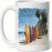 Caneca de Cerâmica Santa Cruz California Surf & Praia 11oz - Caneca Branca Reutilizável com Design de Palmeiras e Pranchas de Surfe, Apenas Lavagem à Mão, Presente de Viagem Lembrança para Casa Escritório Cozinha ID44991, Decoração de Surf, Estilo Costeir