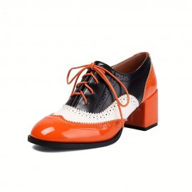 Mulheres Sapatos Oxford Vintage com Cadarço e Bico de Asa - Ponta Fina, Formais & Casuais, Vermelho/Preto - Palmilha Acolchoada e Sola Antiderrapante em Borracha - Calçado Profissional para Todas as Estações, Sapatos Elegantes com Acabamento Polido