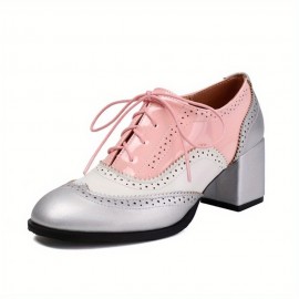 Mulheres Sapatos Oxford Vintage com Cadarço e Bico de Asa - Ponta Fina, Formais & Casuais, Vermelho/Preto - Palmilha Acolchoada e Sola Antiderrapante em Borracha - Calçado Profissional para Todas as Estações, Sapatos Elegantes com Acabamento Polido