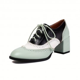 Mulheres Sapatos Oxford Vintage com Cadarço e Bico de Asa - Ponta Fina, Formais & Casuais, Vermelho/Preto - Palmilha Acolchoada e Sola Antiderrapante em Borracha - Calçado Profissional para Todas as Estações, Sapatos Elegantes com Acabamento Polido