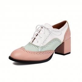 Mulheres Sapatos Oxford Vintage com Cadarço e Bico de Asa - Ponta Fina, Formais & Casuais, Vermelho/Preto - Palmilha Acolchoada e Sola Antiderrapante em Borracha - Calçado Profissional para Todas as Estações, Sapatos Elegantes com Acabamento Polido