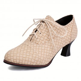 Calçados Elegantes Femininos para Escritório e Festa - Palmilha Acolchoada & Sola Antiderrapante de Borracha - Fechamento com Cadarço - Calçado Formal e Casual para Todas as Estações - Capa Sintética PU (Preto/Acento Vermelho) - Eventos Profissionais e No