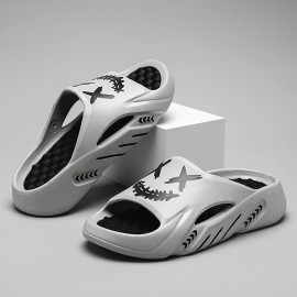 Trendy Pillow Slides para Homens e Mulheres | Chinelos Unissex Estilo Graffiti de EVA | Sola Macia, Antiderrapante e Leve | Sapatos de Massagem Confortáveis para Uso Interno/Externo | Design de Desenho Animado | Duráveis e Estilosos para Uso Doméstico e d