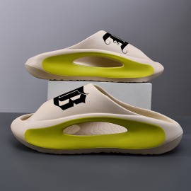 Chinelos Masculinos de Verão - Design Retrô com Letra B, Respiráveis e Antiderrapantes, Ideais para Uso Diário e Praia