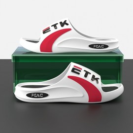 Chinelos Masculinos Slip-On - Sandálias com Sola Espessa e Acolchoada, Fecho de Uma Tira, Sapatos para Casa/Exterior em Todas as Estações - Construção EVA Resistente - Disponíveis em Tamanhos Grandes - Ideais para Casa, Praia, Viagem - Design Novo, C
