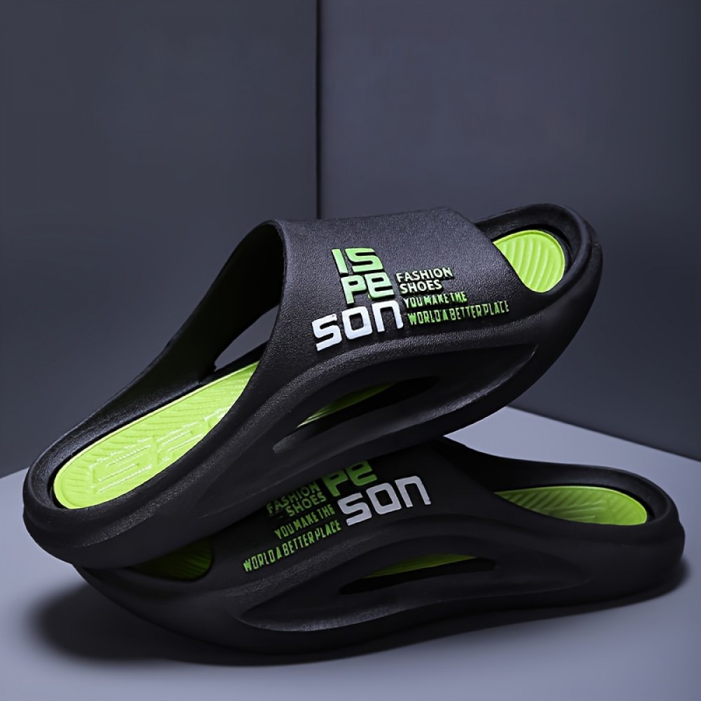 Chinelos Masculinos Slip-On com Tecnologia Poop Feeling - Sola PVC Antiderrapante e Impermeável, Respiráveis Unissex para Casa, Banheiro e Uso Diário - Calçados Confortáveis e Duráveis, Chinelos Estilosos, Solas Antideslizantes
