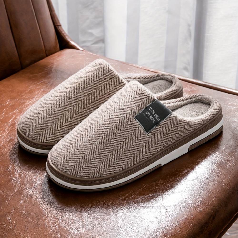 Chinelos confortáveis, macios e quentes para homem para casa e escritório, com design minimalista e elegante, costura inglesa e bloco de cores, modelo IT-181.