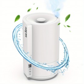 Umidificador de 4L/1Gal com Tecnologia Soundwave - Design Moderno Branco, Alimentação USB, Desligamento Automático, Ideal para Quarto/Escritório/Sala, Exterior em Plástico Elegante, Névoa Fria Ultra-Silenciosa, Bege Claro, Alívio Sinusal e Decoração Domés