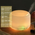 Umidificador de Casa com Alimentação por USB e Difusor de Óleos Essenciais com Luz Noturna que Muda 7 Cores, Redução de Ruído Ajustável, Umidade Constante, Aromaterapia Molecular, Desligamento Automático & Tampa Aberta para Quarto, Escritório, Presente, U
