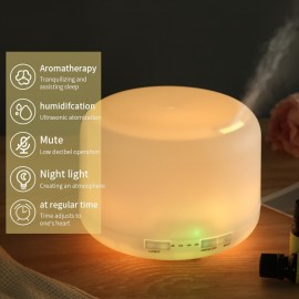 Umidificador de Casa com Alimentação por USB e Difusor de Óleos Essenciais com Luz Noturna que Muda 7 Cores, Redução de Ruído Ajustável, Umidade Constante, Aromaterapia Molecular, Desligamento Automático & Tampa Aberta para Quarto, Escritório, Presente, U
