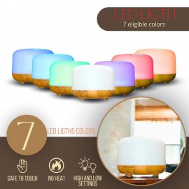 500ml Premium, difusor de óleo essencial com controle remoto, 5 em 1 ultrassônico, aromaterapia, fragrância, umidificador, vaporizador, temporizador e interruptor automático
