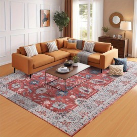 Tapete Retro, Tapete de Sala de Estar Bohemian, Tapete de Estilo Étnico, Forte Absorção de Água, Resistente à Sujeira, Sem Perda de Fibras, Decoração de Férias, Adequado para Quarto, Hotel, Homestay, Restaurante, Sala de Estar, Presente, Casa