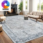 Tapete Azul de Caxemira Sintética Vintage para o Dia da Independência 8x10 pés | Edição Limitada do Juneteenth/Dia das Memórias | Resistente à Chama e Antiderrapante | Decoração para Sala/Sala de Estar ou Quarto | Lavável na Máquina