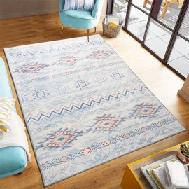 Tapete interior, tapete impresso, tapete vintage de textura lavável à máquina, fundo TPR, tapete estilo boémio, tapete tribal boémio para cozinha, tapete retro, adequado para sala de estar, quarto, escritório e entrada da porta da frente da varanda, casa