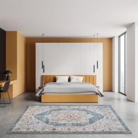 Tapete Boho Tribal Falso Peludo - Antiderrapante Lavável à Máquina com Design Vibrante Vermelho/Bege/Laranja/Branco/Cinza/Preta, Mistura de TPR e Poliéster Durável para Sala, Quarto, Escritório, Entrada da Varanda, Decoração de Casa, Tapetes Florais para 