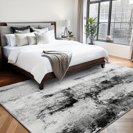 Tapete de sala antiderrapante, 5x8 pés, tapete de cabeceira para o quarto, oferta especial na primavera, antiderrapante, tapete de quarto, extremamente macio e fácil de limpar, decoração de casa, cinza