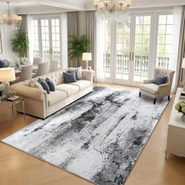 Tapete de Área Abstrato Moderno - Retrovisor de Borracha Antiderrapante, Ultra-Fino em Microfibra Macia, Design Abstrato Azul e Branco para Sala de Estar, Quarto, Cozinha, Decoração de Sala de Jantar, Acento de Quarto | Estilo Contemporâneo | Retrovisor A