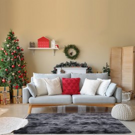 Tapete de Área Luxuoso Tie-Dye de Pelúcia - Macio, Fofo, Antiderrapante, Lavável em Microfibra para Quartos, Escritórios e Salas de Estar - Presente Ideal para Decoração de Casa, Tapete para Área de Escritório|Tapete em Tom Neutro|Tapete Antiderrapante, T