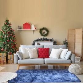Tapete de Área Luxuoso Tie-Dye de Pelúcia - Macio, Fofo, Antiderrapante, Lavável em Microfibra para Quartos, Escritórios e Salas de Estar - Presente Ideal para Decoração de Casa, Tapete para Área de Escritório|Tapete em Tom Neutro|Tapete Antiderrapante, T