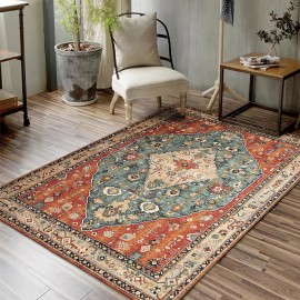 Tapete de área lavável 8x10 pés, grande tapete de chão para exterior e interior, RV, pátio, quintal, deck, piquenique, praia, acampamento, cobertura tradicional de piso dobrável e fino