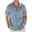 Camisa Masculina Casual de Manga Curta para Verão, Camisa de Linho para Praia e Férias